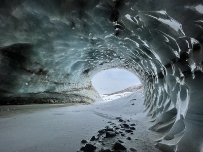 An ice cave about 2 hours south of Fairbanks
