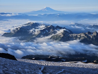 The clouds below