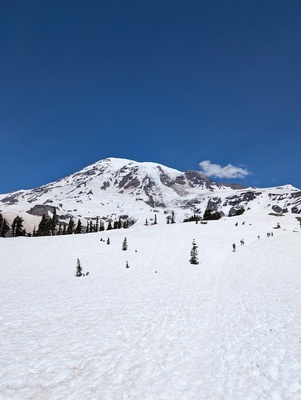 Looking at the mountain before the climb